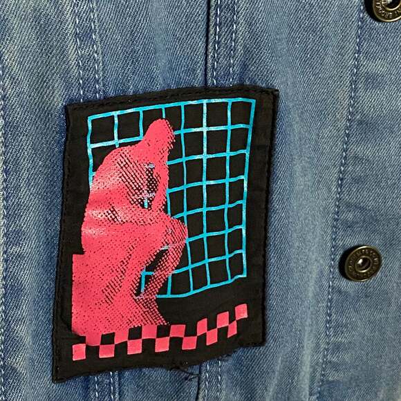 Brooklyn Cloth Open Your Mind Retro Graphic Denim Jean Jacket - Picture 5 of 9